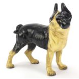 Painted cast iron model of a French Bulldog, 22cm in length :For Further Condition Reports Please