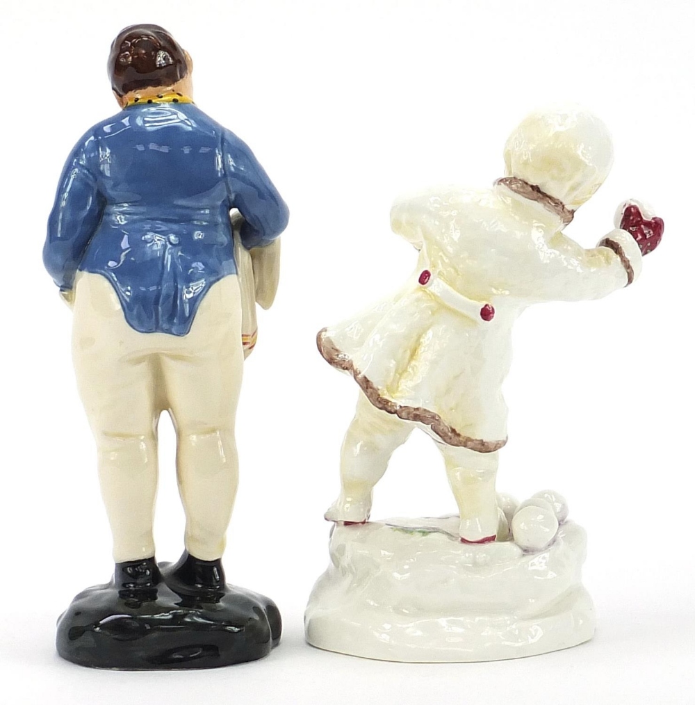 Two collectable figurines comprising Royal Doulton Fat Boy HN2096 and Royal Worcester December 3458, - Image 2 of 5