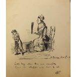 World War I period annotation album inscribed Miss Iris Cooper age 11 years, including drawings of