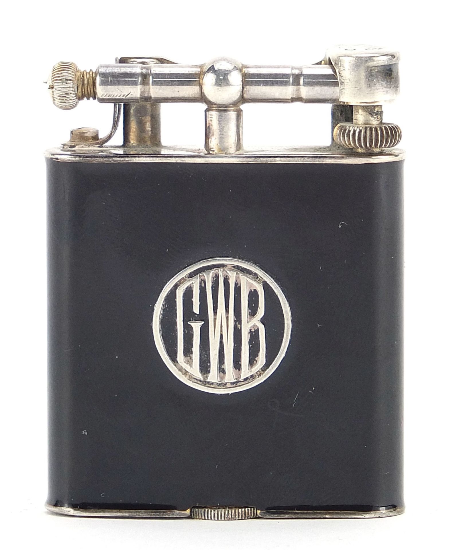 Alfred Dunhill & Sons, Art Deco Namiki silver and enamel pocket lighter, character marks to reverse, - Image 2 of 8