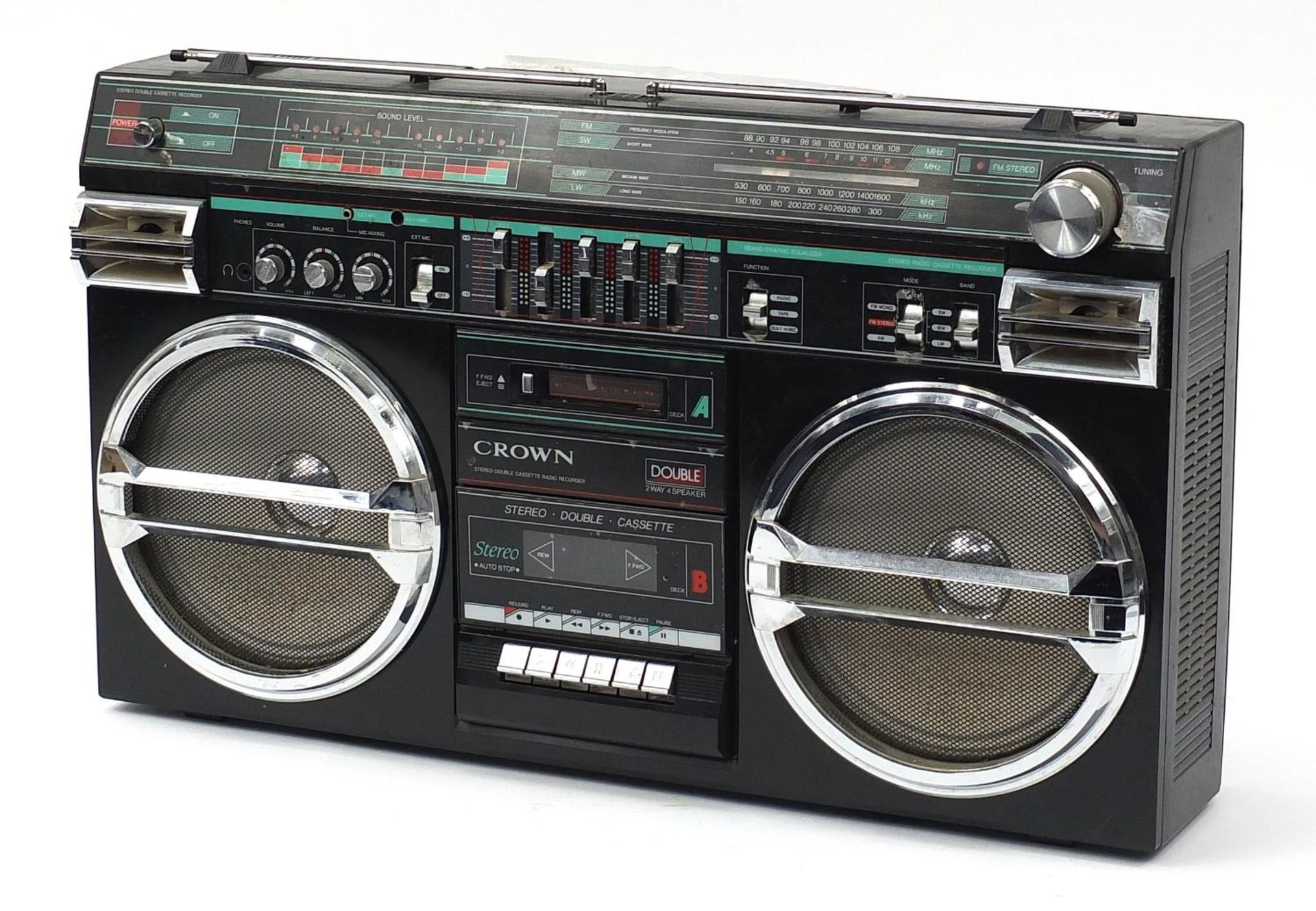 Vintage Crown ghetto blaster, model SZ-5100SL :For Further Condition Reports Please Visit Our