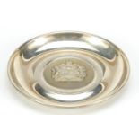 A T Cannon Ltd, Queen's Silver Jubilee 1952 - 1977 commemorative silver dish with velvet and silk