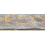 Rural landscape, Impressionist oil on board, mounted and framed, 48.5cm x 17.5cm excluding the mount