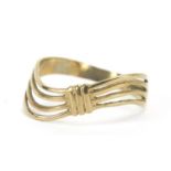 9ct gold wavy ring, size O, 1.2g :For Further Condition Reports Please Visit Our Website, Updated