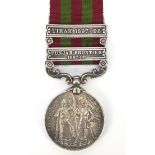Victorian British military India medal with Punjab Frontier 1897-98 and Tirah 1897-98 bars awarded