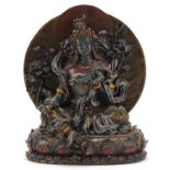 Modern Chino Tibetan style bronzed figure of Buddha, 24cm high :For Further Condition Reports Please