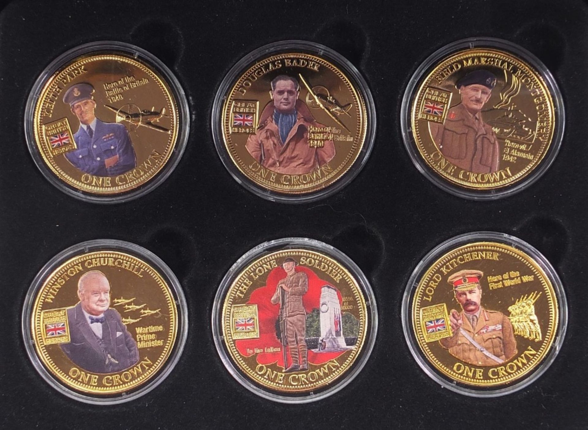 The Great British Heroes Golden Crown set with fitted case and box :For Further Condition Reports - Image 2 of 9