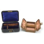 Two vintage jewellery boxes, the largest 15cm wide :For Further Condition Reports Please Visit Our