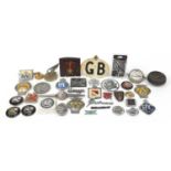 Vintage car badges and mascots including Jaguar, Vauxhall, AA and Rover :For Further Condition