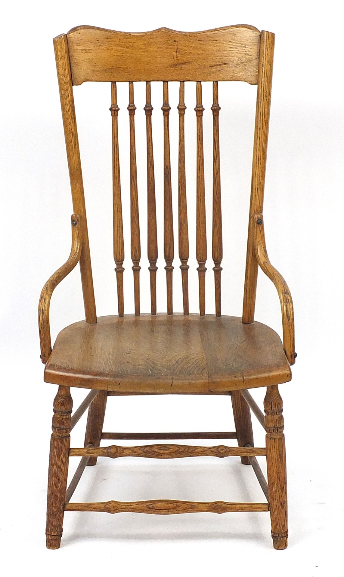 Antique elm stick back chair, 91cm high - Image 2 of 4