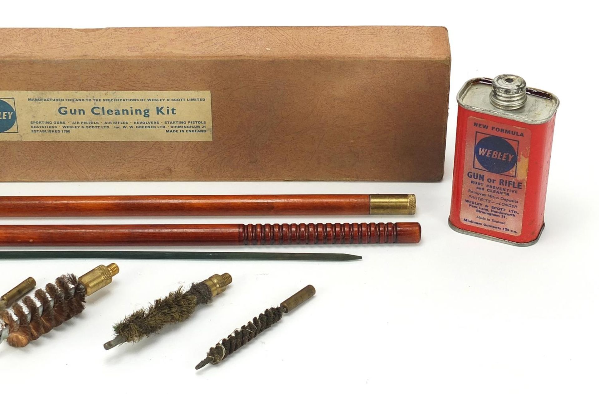 Vintage Webley gun cleaning kit with box :For Further Condition Reports Please Visit Our Website, - Image 3 of 3