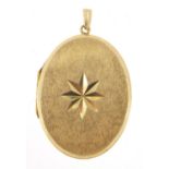 Large 9ct gold back and front locket, 5cm high, 11.8g :For Further Condition Reports Please Visit