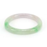 Chinese green and white jade bangle, 7.2cm in diameter, 40.5g :For Further Condition Reports