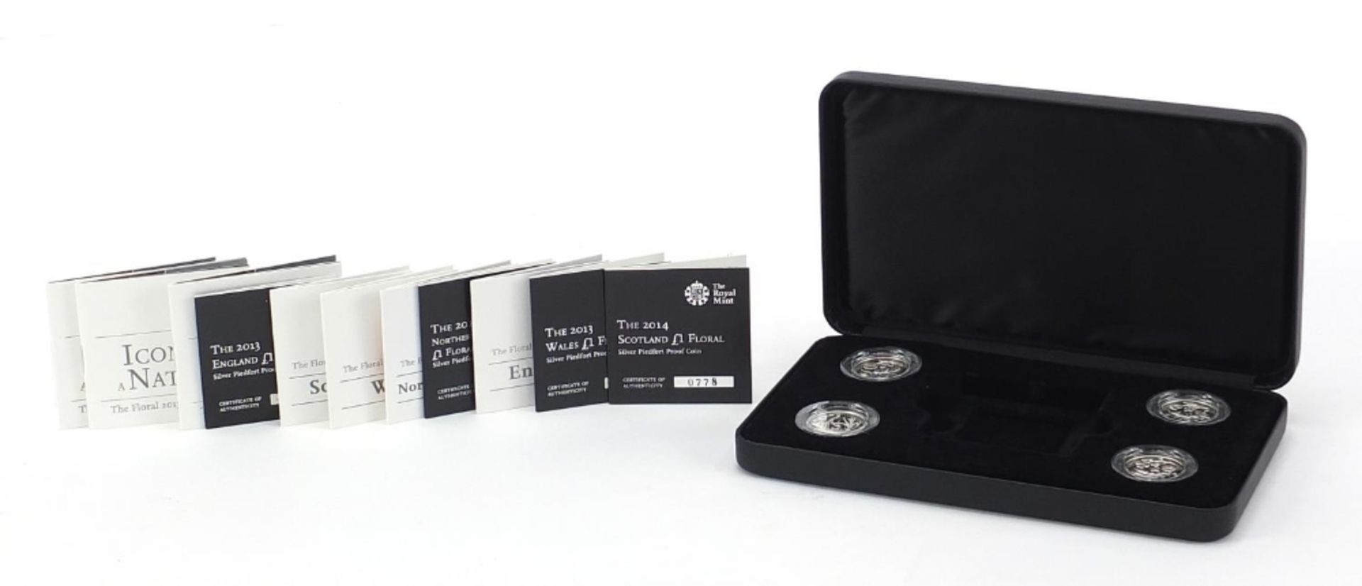 Icons of a Nation 2014 silver Piedfort one pound four coin set by the Royal Mint with case :For - Image 5 of 6