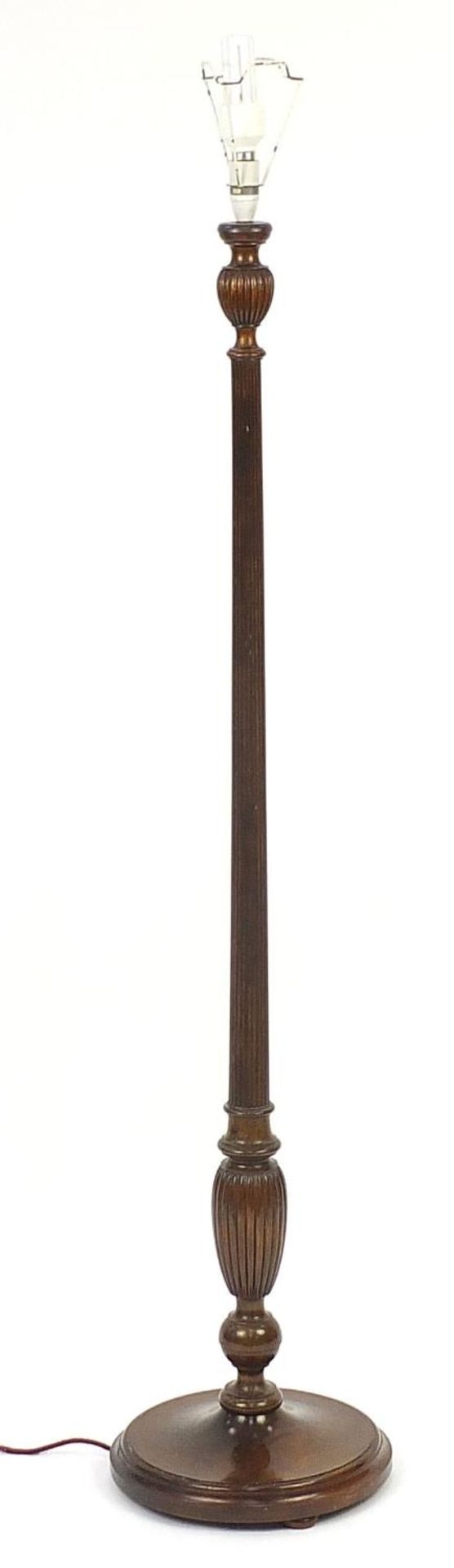 Good quality mahogany fluted standard lamp, 155cm high excluding the fitting :For Further