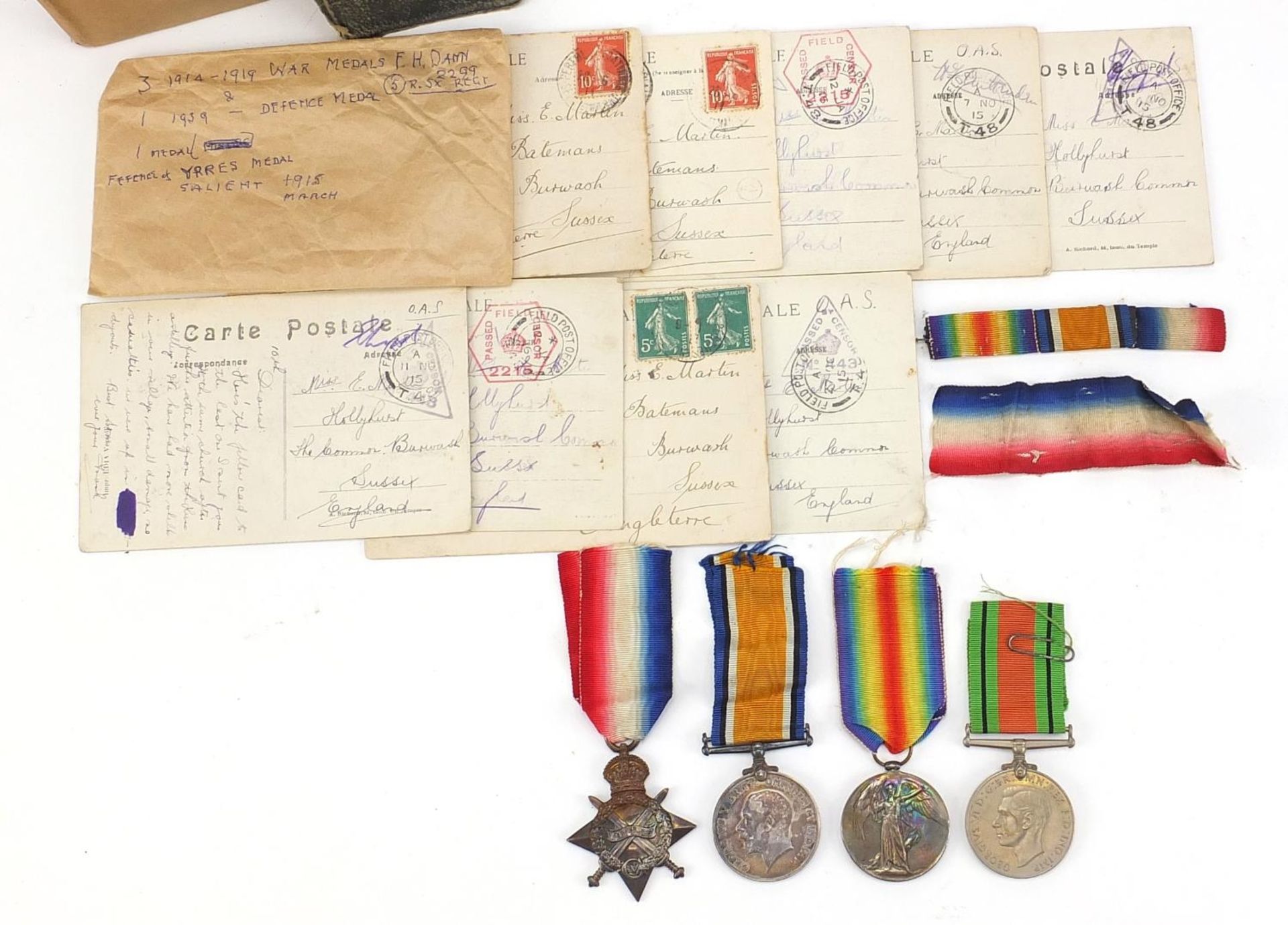 British military World War I and World War II three medal group relating to Cpl F H Dann of the - Image 5 of 11