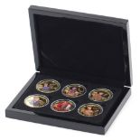 The Great British Heroes Golden Crown set with fitted case and box :For Further Condition Reports