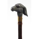 Brigg & Sons, silk and bamboo parasol with articulated donkey head handle and press button action,