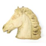 Garden stoneware horsehead mask, 36.5cm high :For Further Condition Reports Please Visit Our