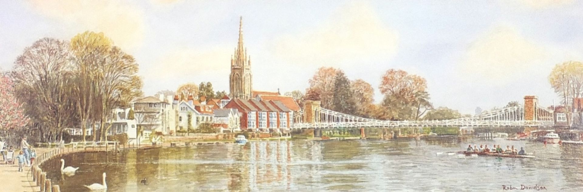 Robin Davidson - Marlow and Henley on Thames, prints, mounted and framed, one glazed, each 65cm x - Bild 2 aus 11