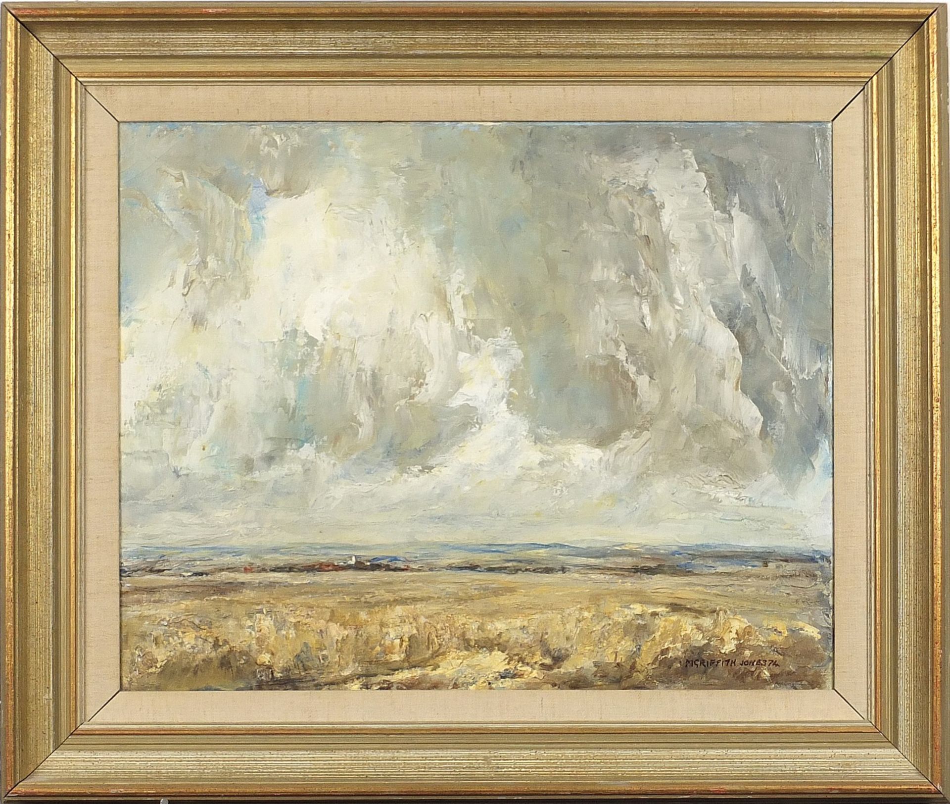 Mervin Griffith-Jones '74 - Summer clouds, Impressionist landscape, oil on canvas, mounted and - Image 2 of 5