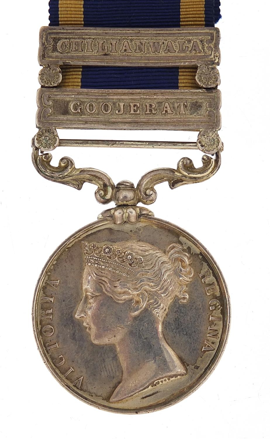 Victorian British military Punjab medal with Chilianwala and Goojerat bars awarded to THOS.