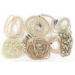 Collection of simulated pearl necklaces :For Further Condition Reports Please Visit Our Website,