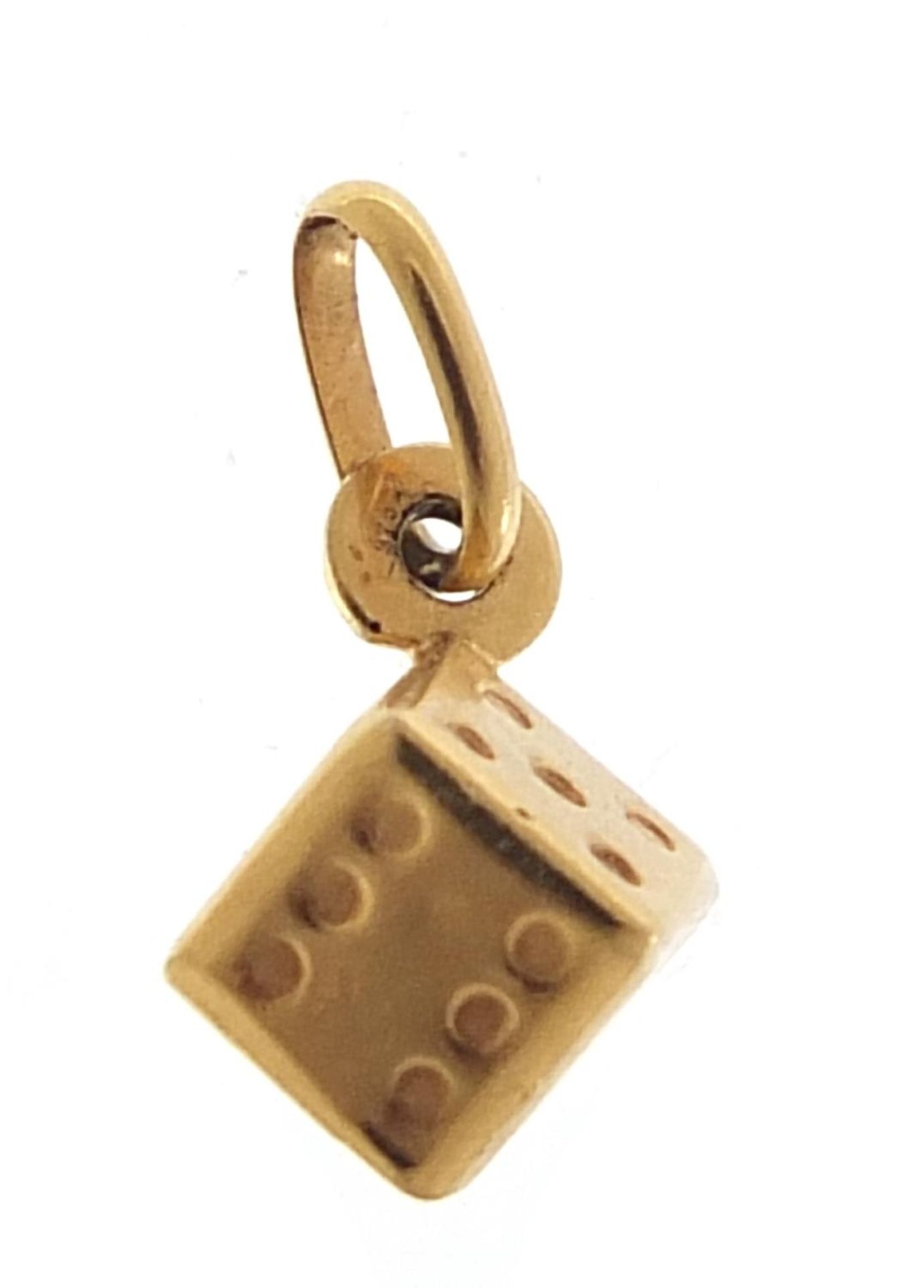 9ct gold dice charm, 1.2cm high, 0.9g :For Further Condition Reports Please Visit Our Website, - Bild 2 aus 3