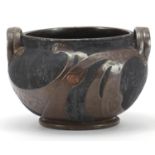 Bretby, Art Nouveau pottery planter with twin handles, impressed marks and numbered 1616 to the