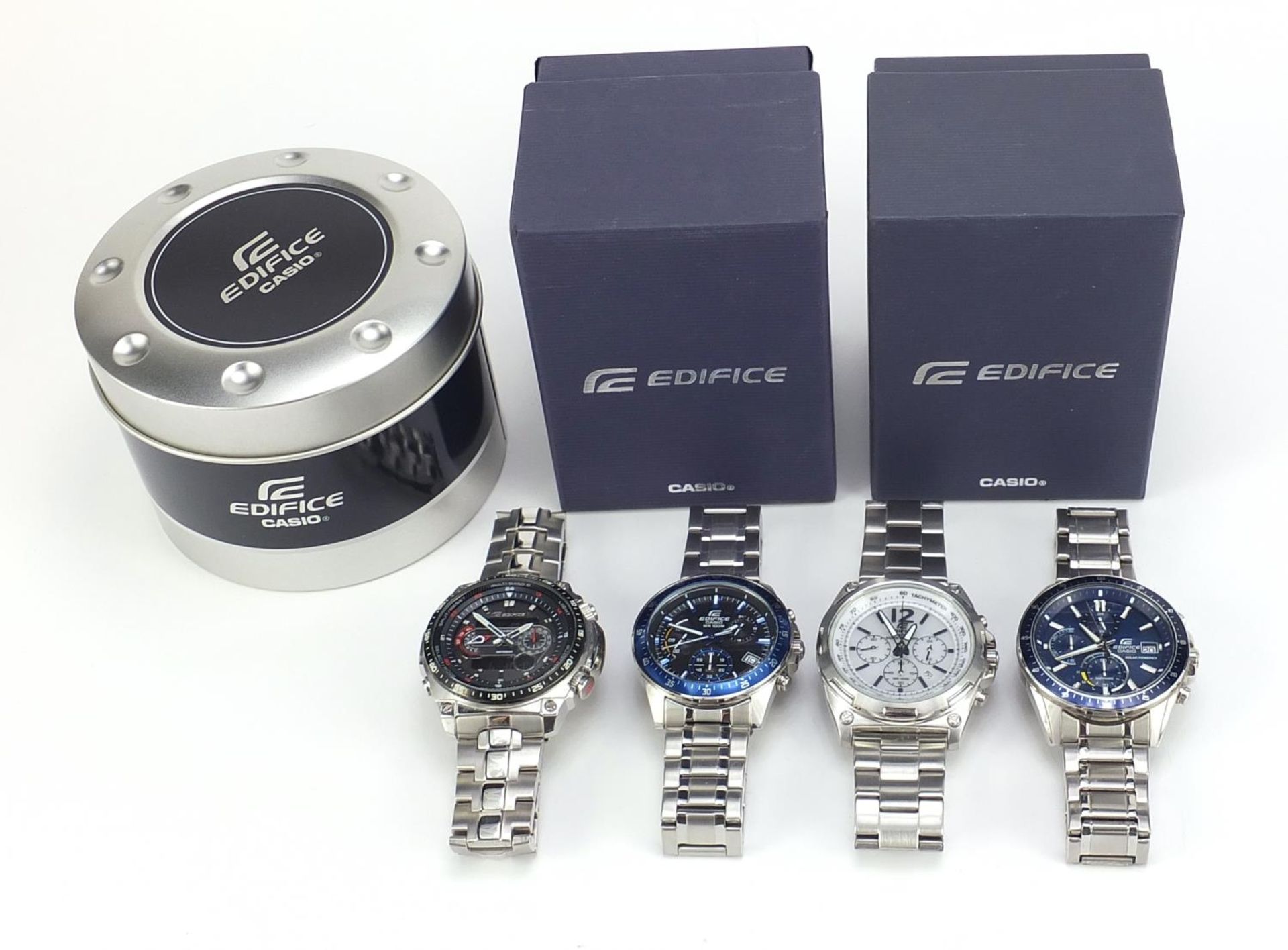 Four gentlemen's Casio Edifice wristwatches, three with boxes and paperwork, models EFR-545, ECW- - Image 6 of 6