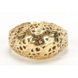 14ct gold naturalistic ring, size H, 3.6g :For Further Condition Reports Please Visit Our Website,