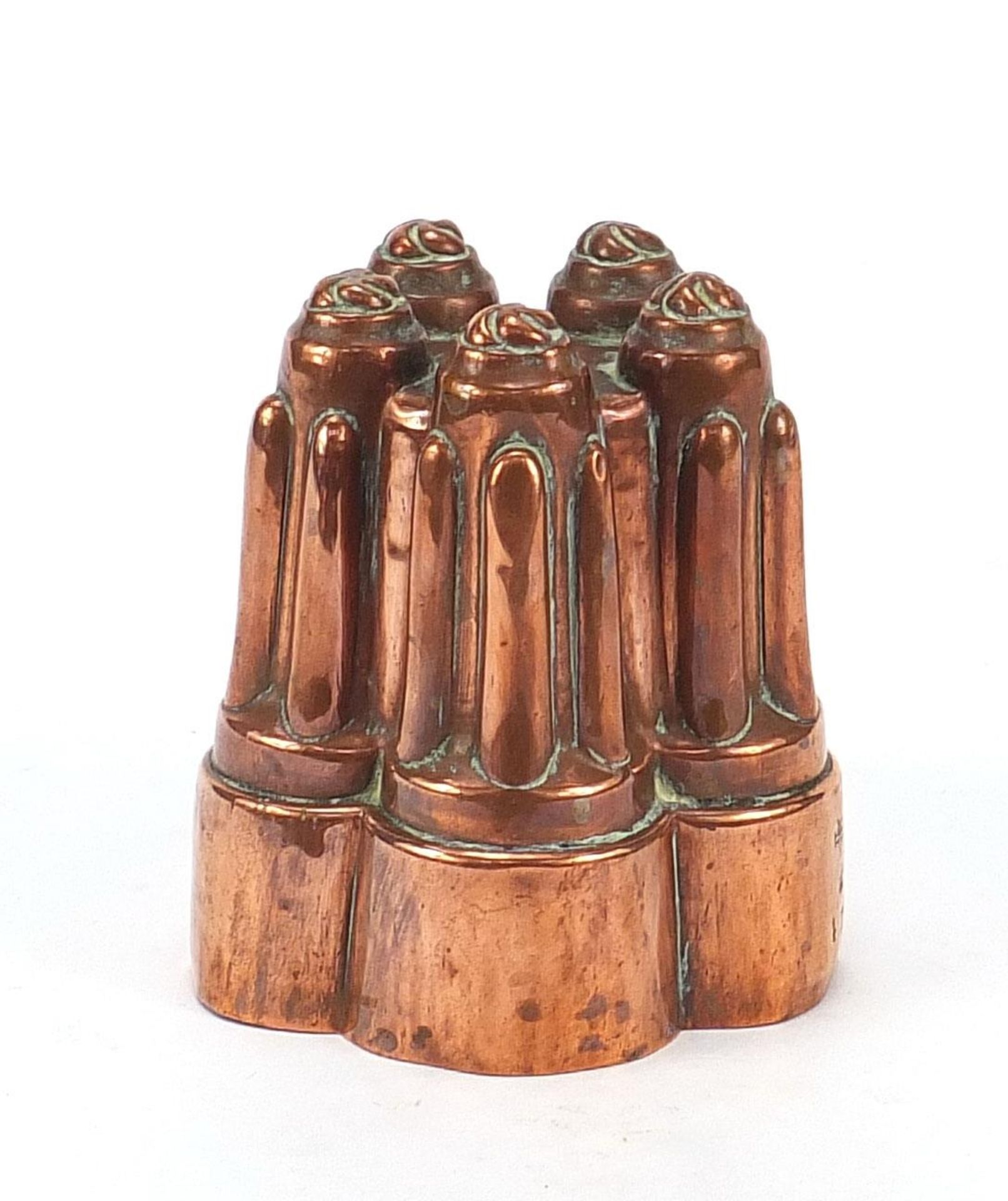 Benhan & Froud, Victorian copper jelly mould numbered 472, 10.5cm high :For Further Condition