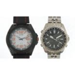 Two gentlemen's Citizen Eco Drive watches with boxes and paperwork, numbered JB10-S091195 and C460-
