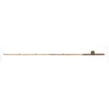 Victorian two piece split cane fishing rod with brass reel :For Further Condition Reports Please