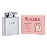 Military interest Ronson lighter engraved Buraini NRZ 1955, 5.5cm high :For Further Condition
