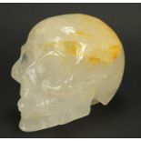 Rock crystal human skull, 14cm in length :For Further Condition Reports Please Visit Our Website,