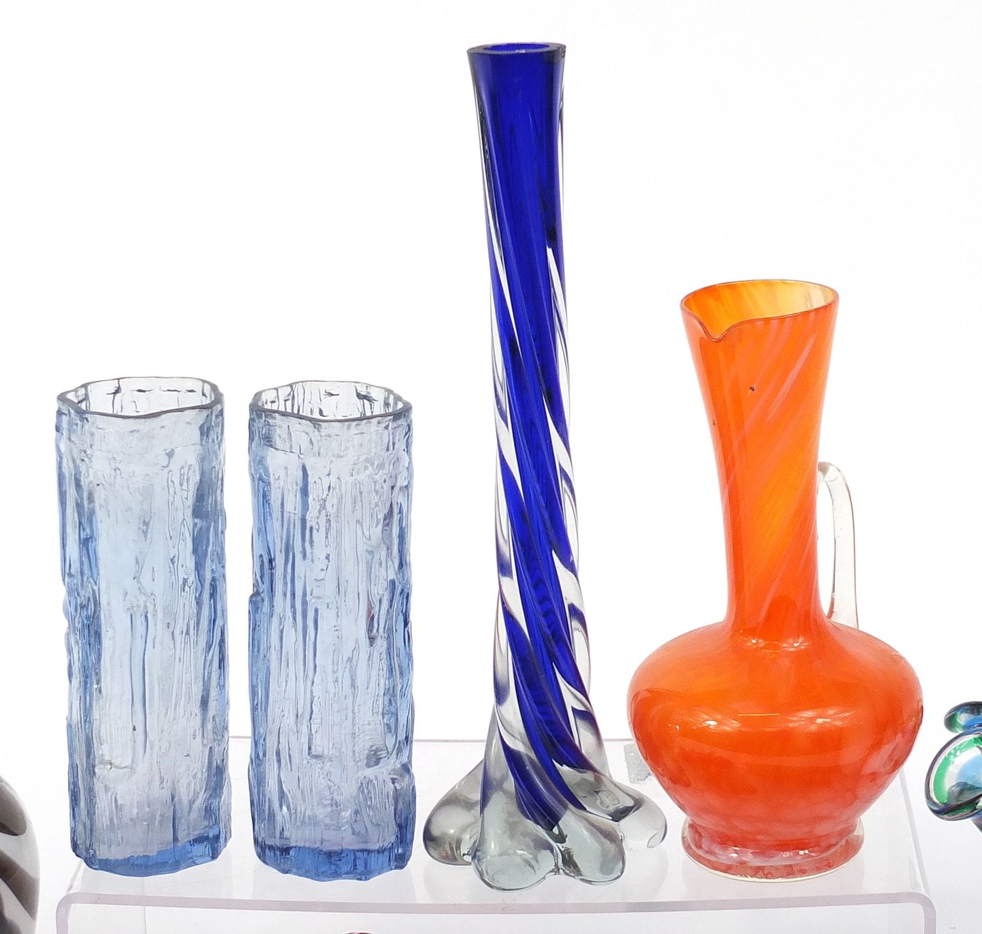Vintage and later glassware including Murano style fish and two Czech bowls, the largest 37cm in - Image 3 of 4