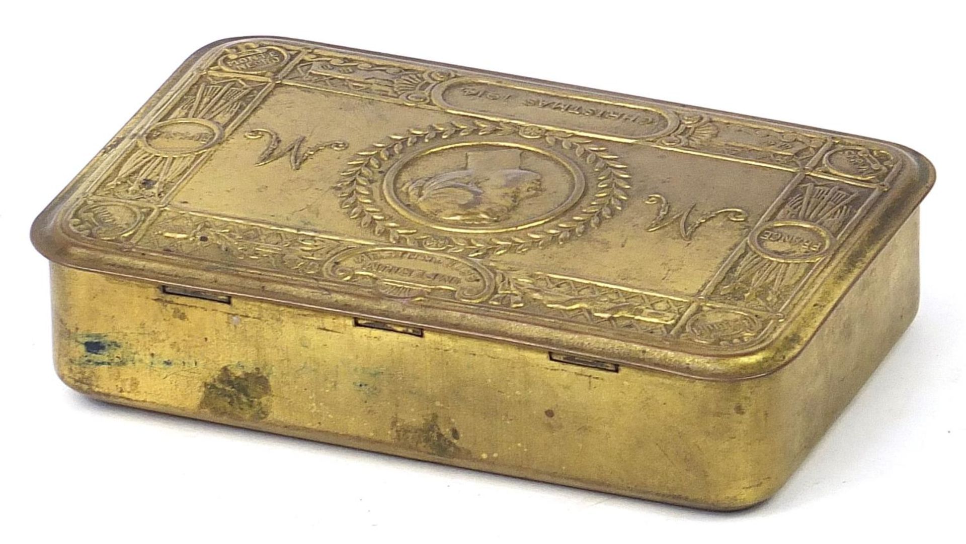 British military World War I brass Mary tin :For Further Condition Reports Please Visit Our Website, - Image 3 of 5