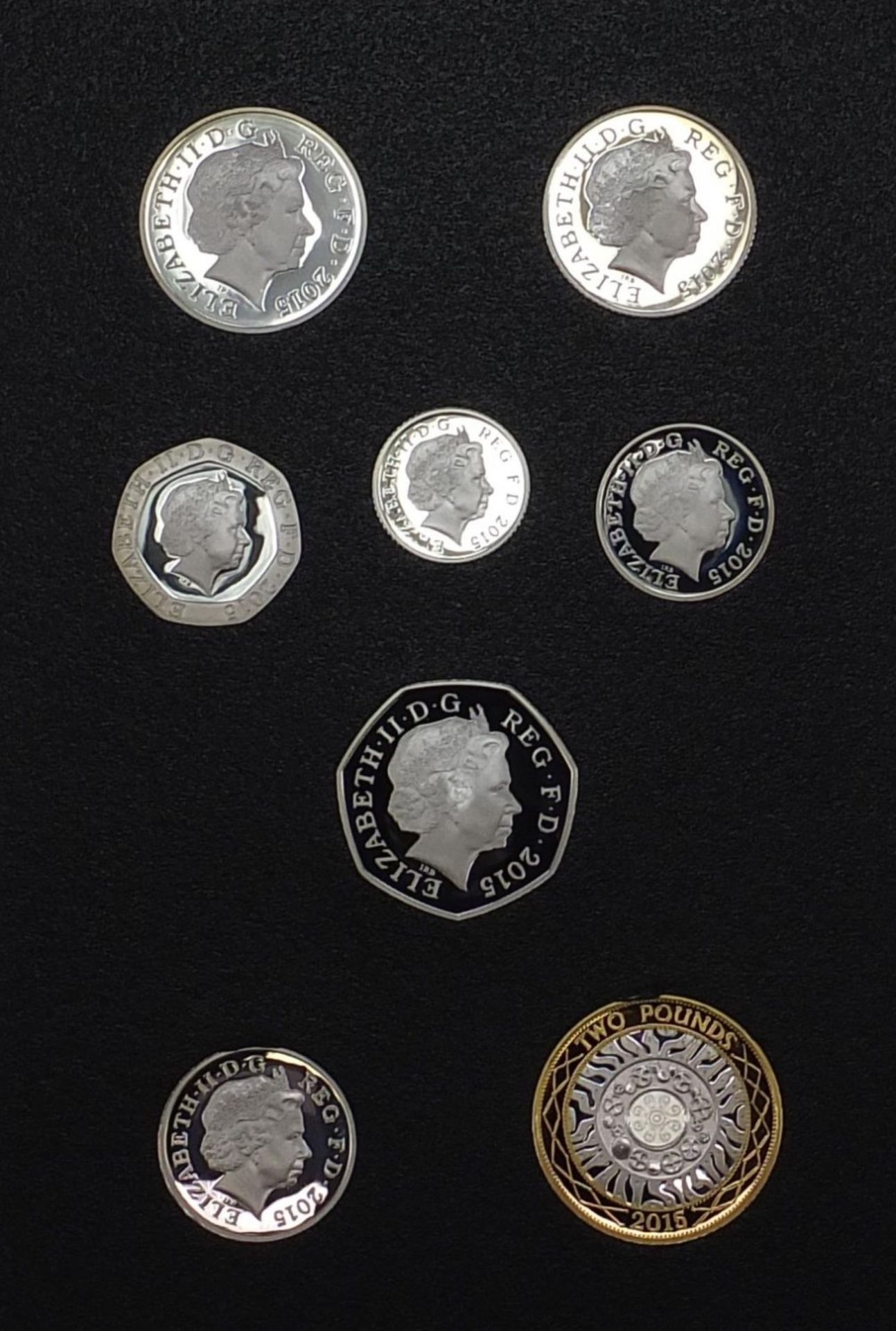 The Fifth Circulating Coin Portrait First and Final editions silver proof coin set with fitted - Bild 3 aus 8