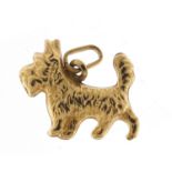 9ct gold Terrier dog charm, 1.4cm wide, 0.6g :For Further Condition Reports Please Visit Our