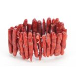 Naturalistic coral bracelet, approximately 3.5cm high, 56.5g :For Further Condition Reports Please