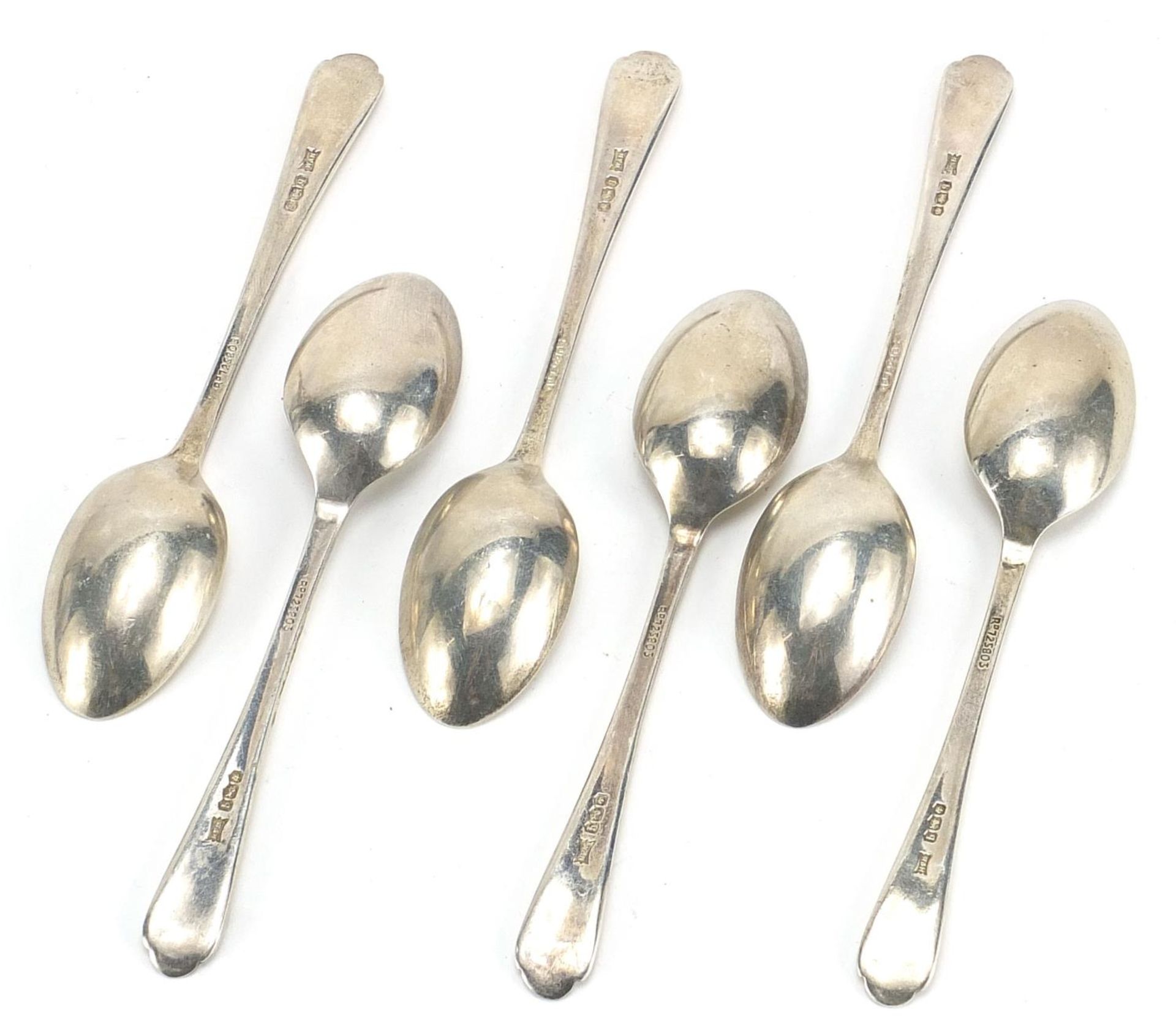 Walker & Hall, set of six silver golfing interest teaspoons, Sheffield 1933, 11cm in length, 81. - Bild 4 aus 6