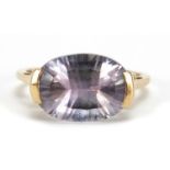 9ct gold alexandrite and diamond ring, size N, 2.8g :For Further Condition Reports Please Visit
