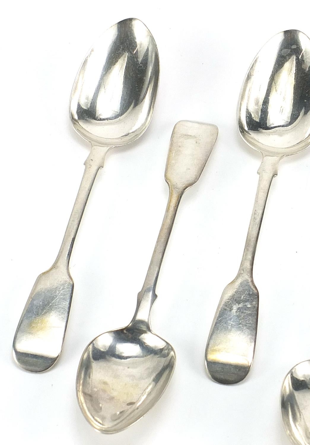 Charles Boyton, set of five Victorian silver spoons, London 1847, 17cm in length, 153.8g :For - Image 2 of 5