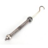 Victorian silver propelling button hook, Birmingham 1887, 4.5cm in length when retracted, 5.7g :