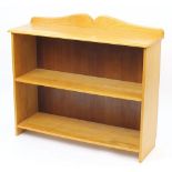 Light oak open bookcase with two shelves, 95cm H x 110cm W x 35cm D :For Further Condition Reports