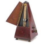 French mahogany cased metronome, 22.5cm high :For Further Condition Reports Please Visit Our