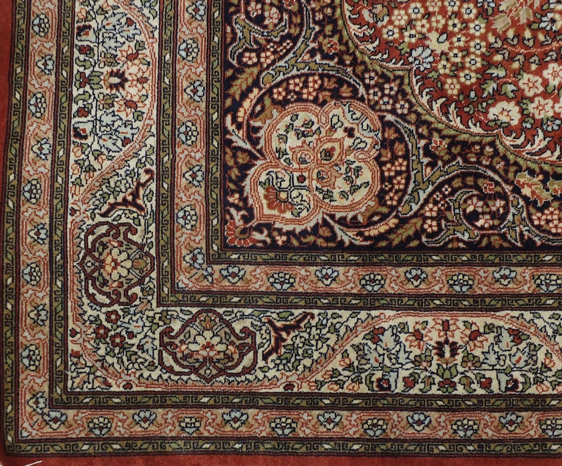 Rectangular Persian rug having an all over floral design with traditional medallion, 224cm x - Image 3 of 4