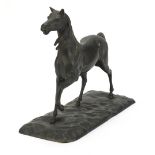 Patinated bronzed study of a horse, 34cm wide :For Further Condition Reports Please Visit Our