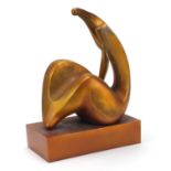 Mid century design patinated bronze study of a female, 40cm high :For Further Condition Reports